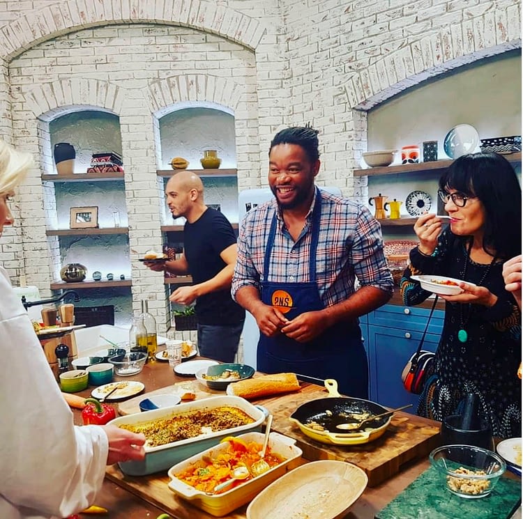 Joseph Seeletso during a cooking event in Poland