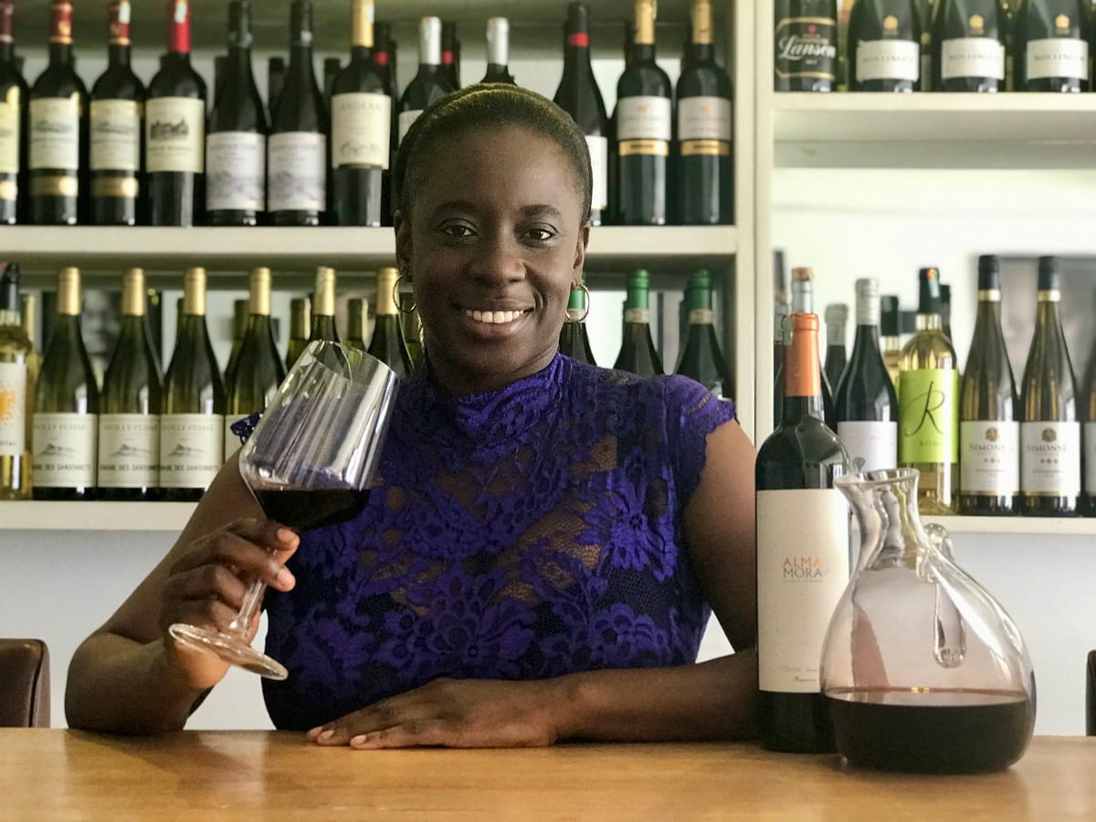 Nadia Takyiwaa Mensah at Sai, her wine and champagne café