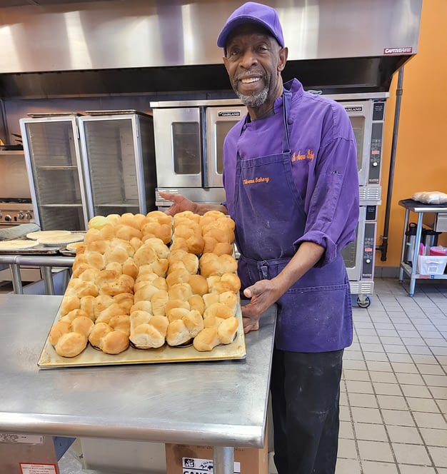 The Avenue Bakery, owner James Hamlin with his Poppay's Rolls
