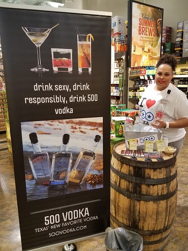500 Vodka owner Teya Smith hosting a tasting demo in store