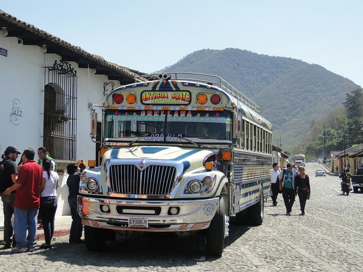 Bus in Antigua, Guatemala