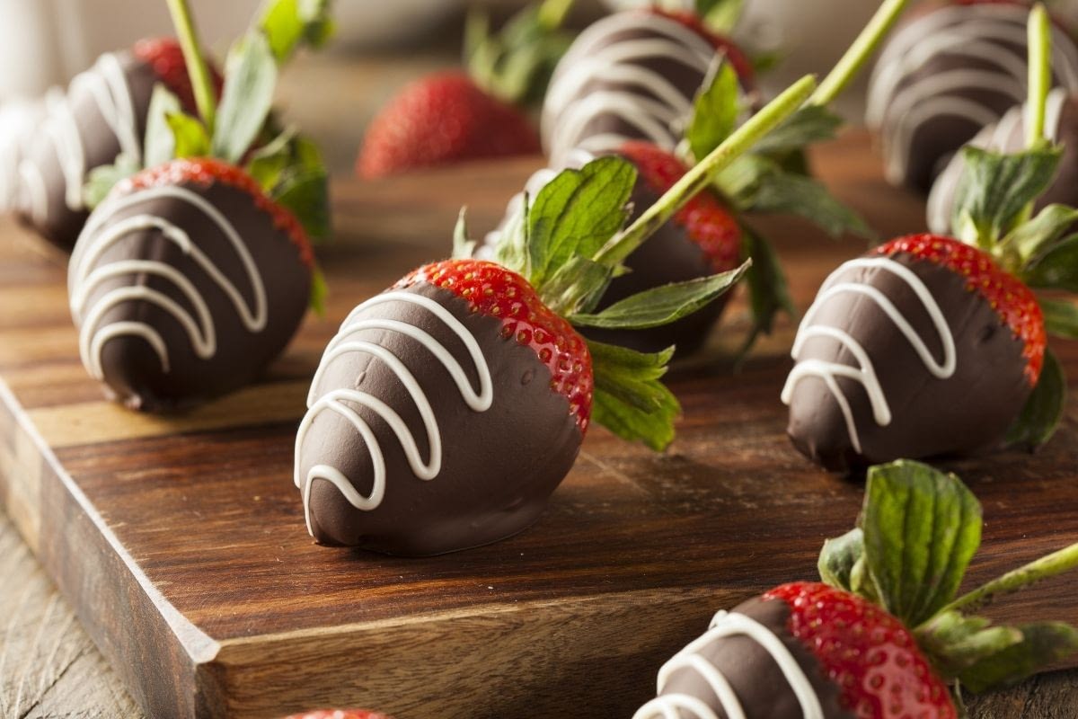 Chocolate-covered foods: strawberries