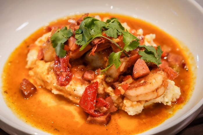 Shrimp & Grits at Shaquille's in Los Angeles