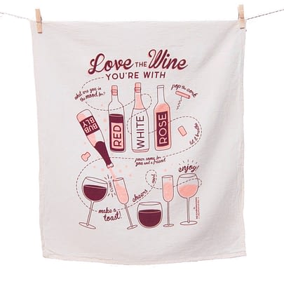 The Neighborgoods Love the Wine You're With Dish Towel