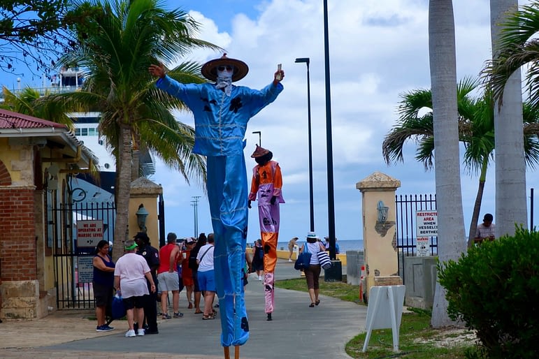Stilt walkers in St. Croix